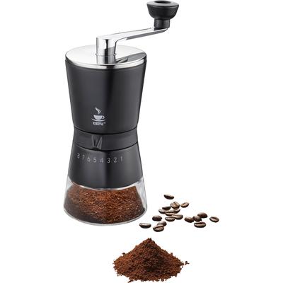 Kaffeemühle GEFU "Santiago", grau (schwarz, edelstahlfarben), H:21,5cm, Kaffeemühlen, 8 Stufen Mahlwerk Image