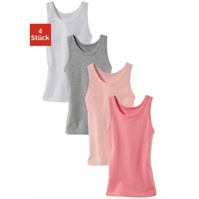 Unterhemd VIVANCE, Kinder, Gr. 164, N-Gr, bunt (rosa, grau, weiß, pink), Feinripp, Obermaterial: 100% Baumwolle. Melange in der Packung: 67% Baumwolle, 33% Polyester, unifarben, basic,casual, körpernah, tiefer Rundhals, ärmellos, Unterhemden, in... Image