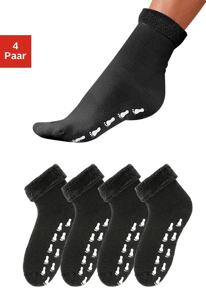 ABS-Socken GO IN, Damen, Gr. 35-38, schwarz, Baumwolle, Elasthan, Polyamid, unifarben, elastisch, Socken, mit Antirutschsohle und Vollfrottee