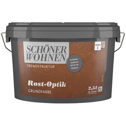 „SCHÖNER WOHNEN-FARBE Wand- und Deckenfarbe „“TRENDSTRUKTUR Rost-Optik Grundfarbe““ Farben 2,5 Liter, Grundfarbe für die Rost-Optik Gr. 2,5 l 2500 ml, braun (rost) Wandfarbe bunt“