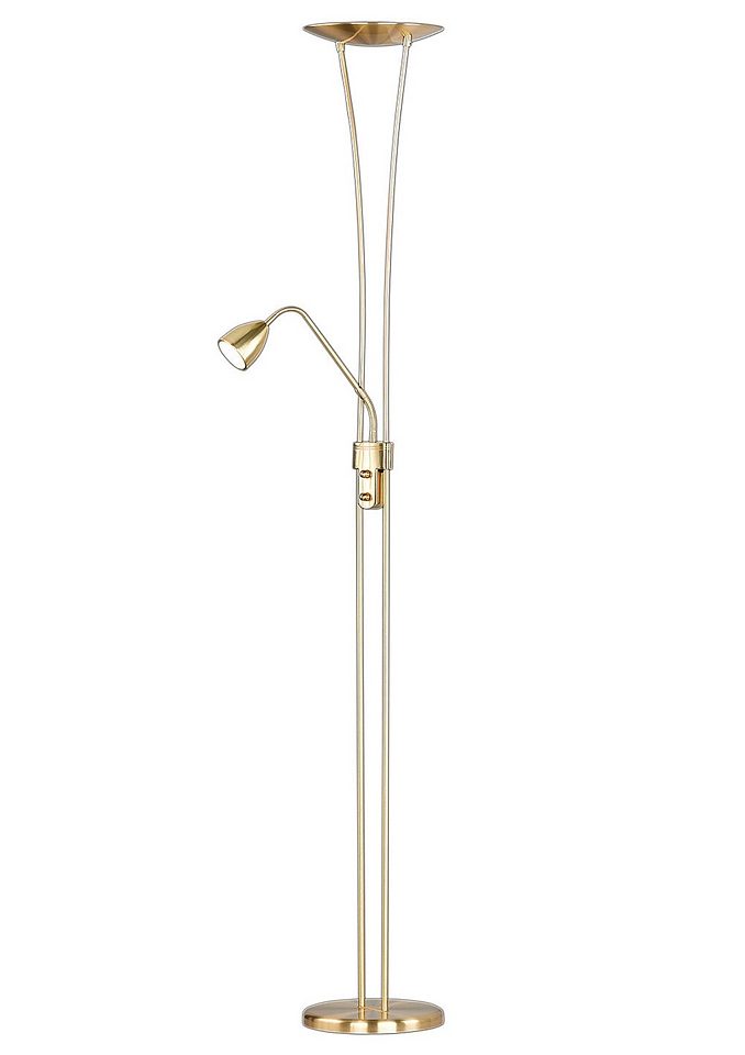 TRIO LEUCHTEN LED Deckenfluter, grau (messingfarben), 2, H: 180cm, Leuchten, LED Deckenfluter