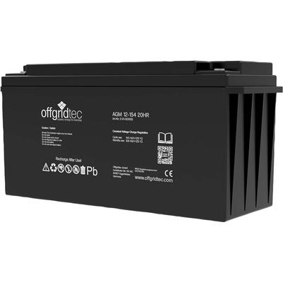 OFFGRIDTEC Solar-Akkus "AGM Solarbatterie" Akkumulatoren Gr. 12 V 154000 mAh, schwarz Solartechnik