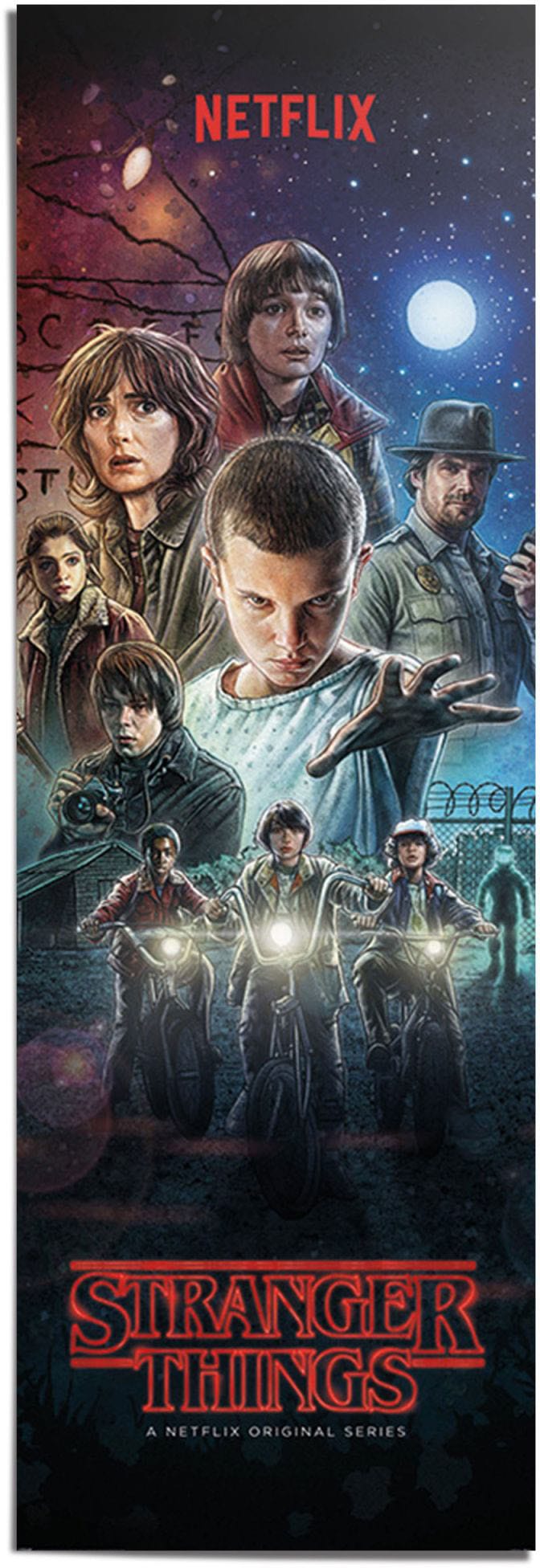 Poster REINDERS "Stranger Things One sheet", rot (farbe bild(er): rot), B:53cm H:158cm, Papier, Bilder Image