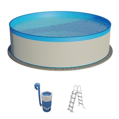 Rundpool SUMMER FUN, weiß, H:90cm Ø:350cm, Schwimmbecken, 3-tlg., ØxH: 350x90 cm