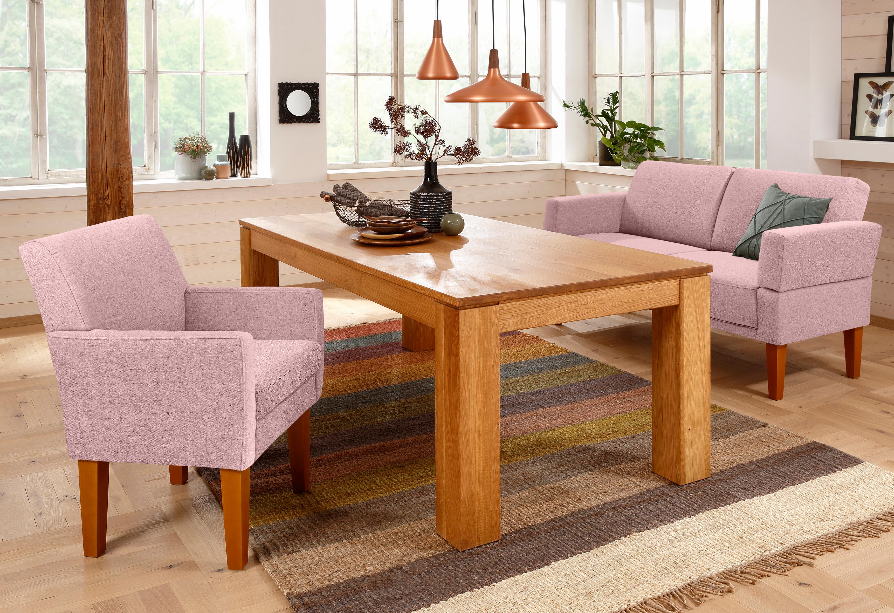 Sofa HOME AFFAIRE "Fehmarn", rosa (flamingo), B:150cm H:98cm T:81cm, Strukturstoff (Zusammensetzung: 100% Polyester), Sofas, 3-Sitzer-Sofa 2-Sitzer-Sofa, in 3 Breiten