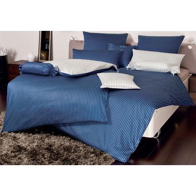 Wendebettwäsche JANINE "modernclassic 3936/", blau (dunkelblau), B/L: 155cm x 220cm, , Mako-Satin, B/L: 80cm x 80cm, Mak