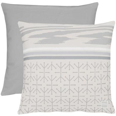 Dekokissen APELT "3964" Gr. 1, grau (grau, gemustert), B:46cm L:46cm, Baumwolle, Polyester, Dekokissen_Sitzkissen_Kissenhüllen, Wendekissenhülle ohne Füllung, 1 Stück Image
