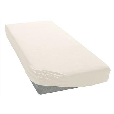 Spannbettlaken BELLANA "Jersey-Lyocell", weiß (schnee), B:90-120cm L:200-220cm, Jersey-Elasthan, Obermaterial: 48% Baumwolle, 48% Lyocell, 4% Elasthan, Laken, temperaturausgleichend und faltenfrei Image