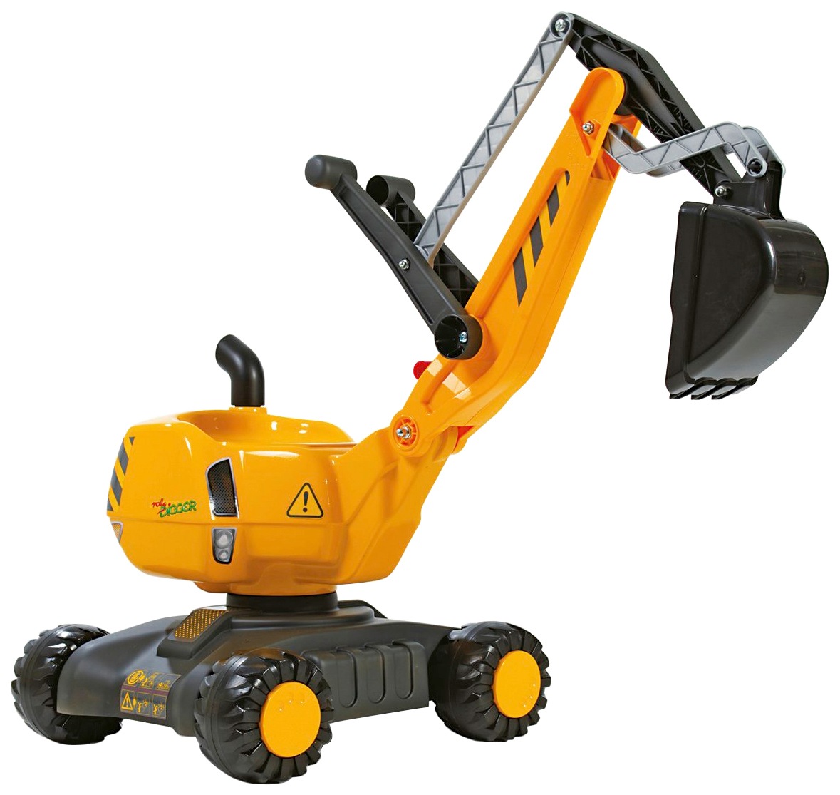 Spielzeug-Aufsitzbagger ROLLY TOYS "Digger", gelb, Spielzeugfahrzeuge, KinderB:43cm H:74cm T:102cm, Kunststoff, BxTxH: 43x102x74 cm, B:43cm H:74cm T:102cm