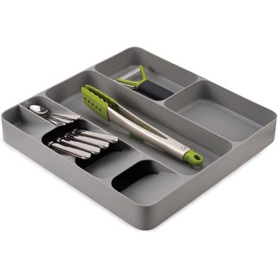 Besteckkasten JOSEPH JOSEPH "DrawerStore Organizer", grau, B:38,5cm H:5,5cm T:39,5cm, Kunststoff, Schubladeneinsätze, Be