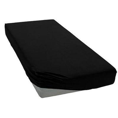 Spannbettlaken BELLANA "Jersey-Elasthan deluxe", schwarz, B:180-200cm L:200-220cm, Jersey-Elasthan, Obermaterial: 95% Baumwolle, 5% Elasthan, Laken, für Standardmatratzen, Wasserbetten und Boxspringbetten Image