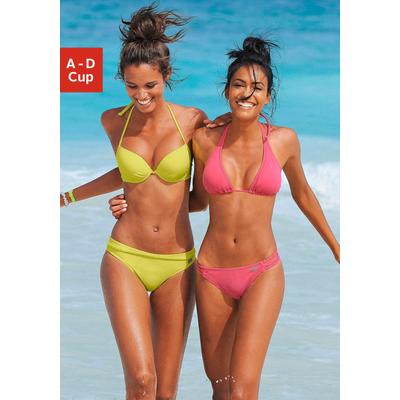 Push-Up-Bikini-Top BUFFALO "Happy", Damen, Gr. 36, Cup B, gelb, Microfaser, Polyamid, unifarben, Bikini-Oberteile, in mehreren Trendfarben Image
