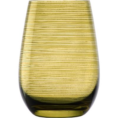 Becher STÖLZLE "TWISTER", grün (olivgrün), H:12cm Ø:8,5cm, Glas, Trinkgefäße, 6-teilig Image