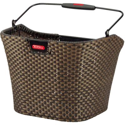 Fahrradkorb KLICKFIX "Vorderradkorb Structura", braun, Taschen, B/H/T: 34cm x 27cm x 25cm, Materialmix, B:34cm H:27cm T:25cm