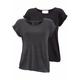 T-Shirt LASCANA Gr. 32/34, schwarz (schwarz, gemustert, schwarz) Damen Shirts Jersey Bestseller