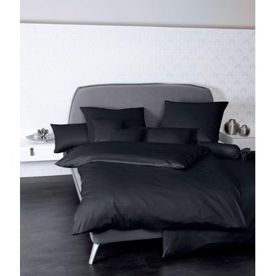 Bettwäsche JANINE "Colors 31001", schwarz, B/L: 240cm x 220cm, B/L: 80cm x 80cm & 80cm x 80cm (2 St.), Mako-Satin, B/L: 80cm x 80cm & 80cm x 80cm, Mako-Satin, Obermaterial: 100% Baumwolle, Bettwäsche, feinfädige uni Bettwäsche für alle Jahreszeiten,... Image