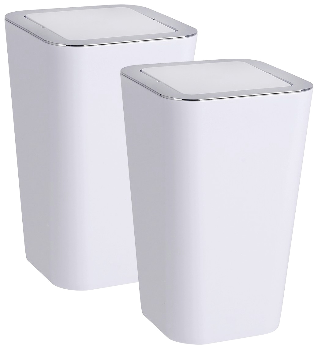 Kosmetikeimer WENKO "Candy", weiß, B:18cm H:28,5cm T:18cm, Kunststoff, Mülleimer, Kosmetikeimer