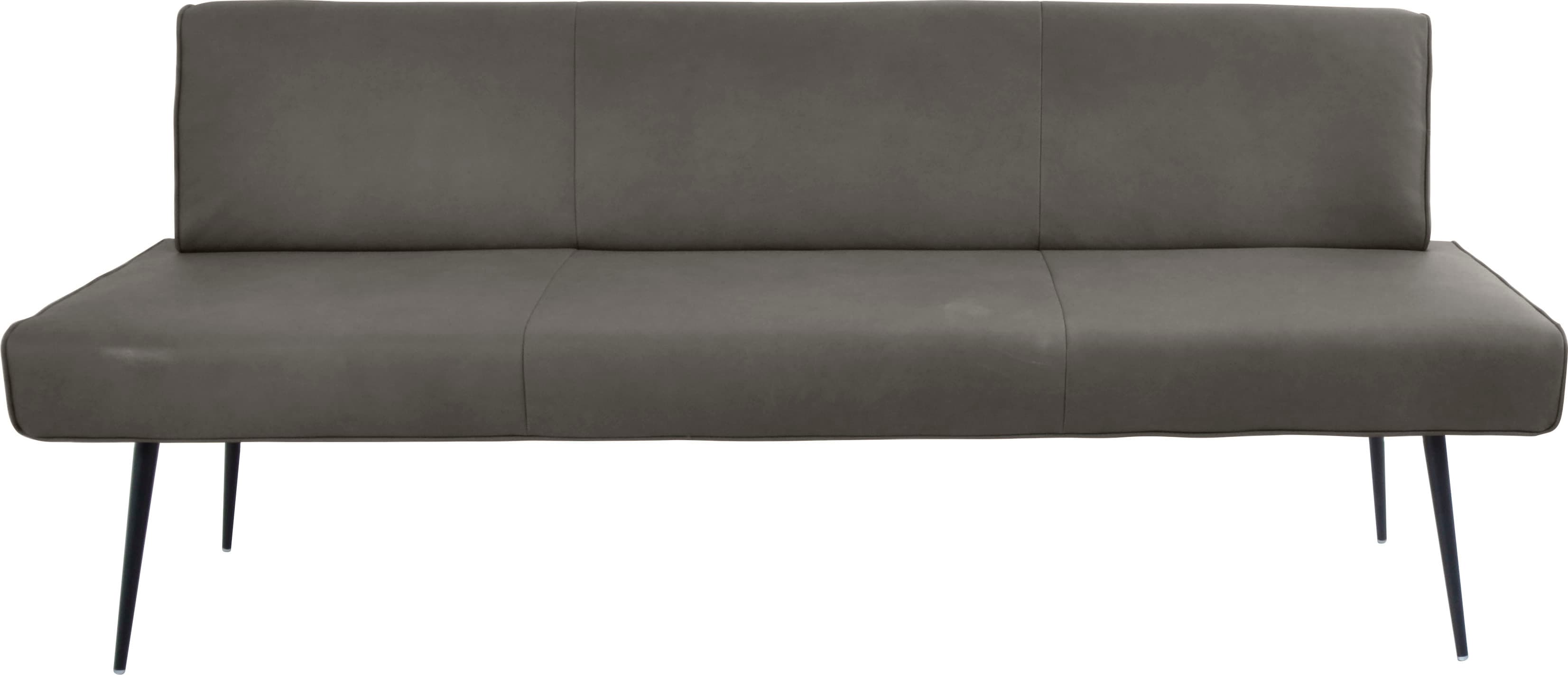 Polsterbank K+W KOMFORT & WOHNEN "Giacomo I", grau (granit, schwarz), B:200 H:87 T:62, Sitzbänke, Metallfüsse in schwarz, wahlweise in der Breite 200cm oder 177cm Image