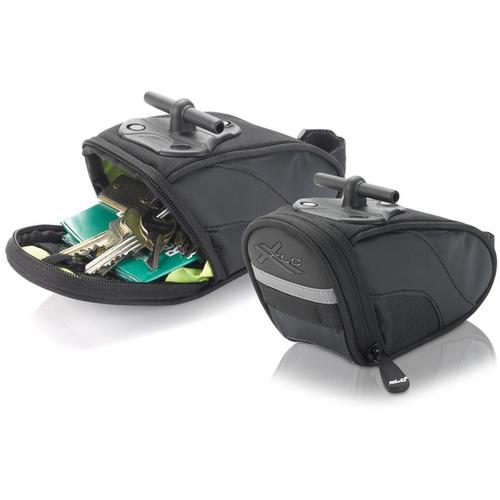 Satteltasche XLC Taschen Gr. B/H/T: 18 cm x 8,5 cm x 11,5 cm – 0,8 l, grau (anthrazit, schwarz) Satteltaschen