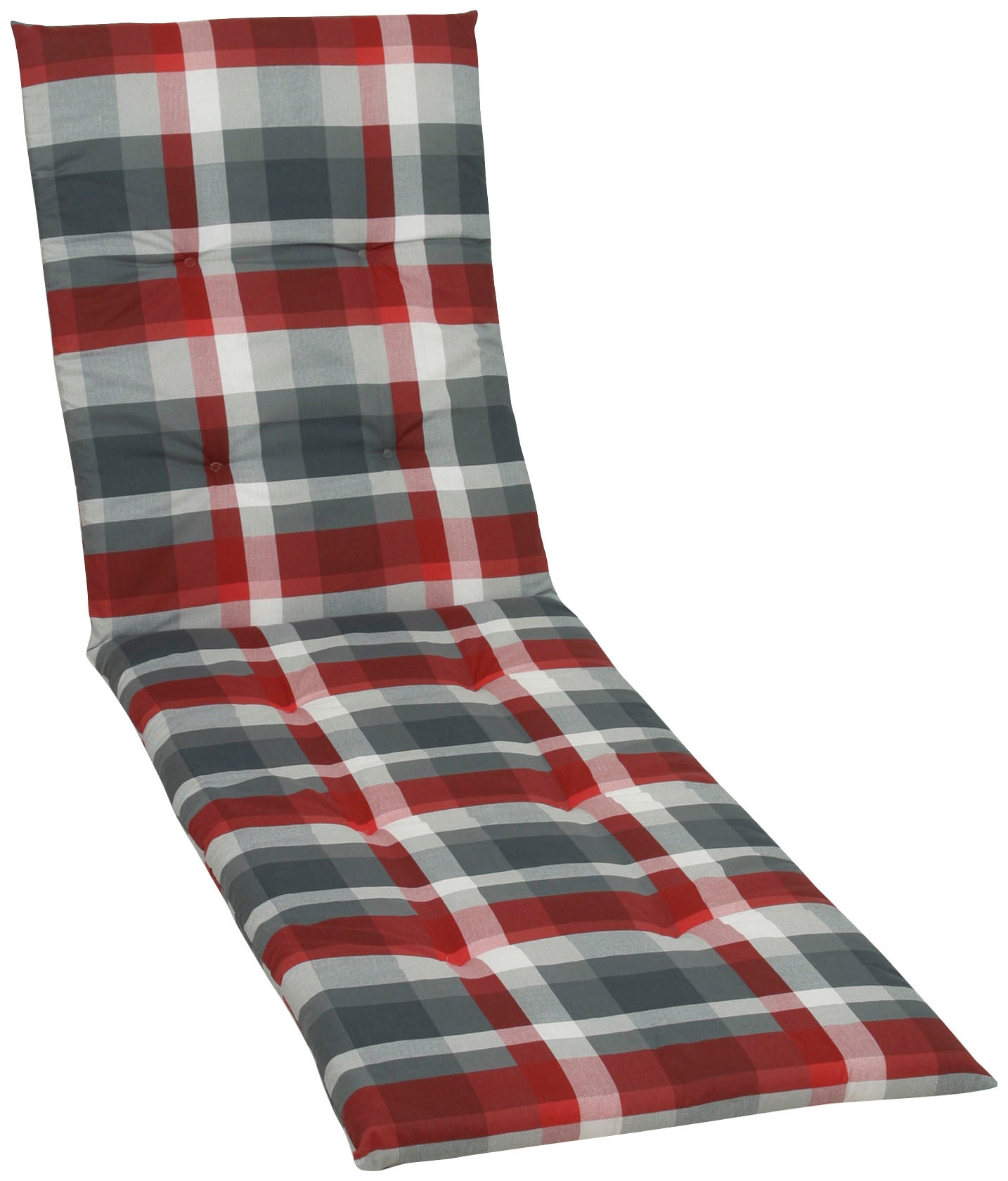Liegenauflage GO-DE, rot (rot, grau), B:188cm H:3,5cm T:58cm, Bezug: 65% Polyester, 35% Baumwolle, Polsterauflagen