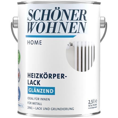 "SCHÖNER WOHNEN-KOLLEKTION Heizkörperlack ""Home"" Farben 2,5 Liter, weiß, glänzend, ideal für innen, 2in1-Lack Gr. 2,5 l, weiß Heizkörperlacke Farben"