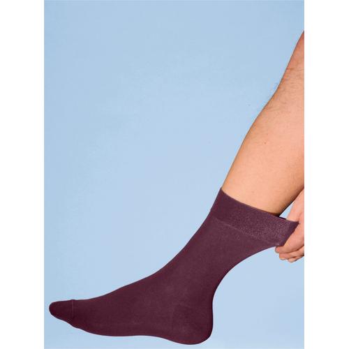 Socken ROGO Gr. 43-46, rot (bordeaux - weit) Damen Socken