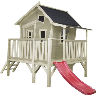 Spielturm EXIT "Crooky 350", beige (natur, grün), Spieltürme, KinderB:313cm H:229cm T:180cm, Holz, BxTxH: 313x180x229 cm, B:313cm H:229cm T:180cm