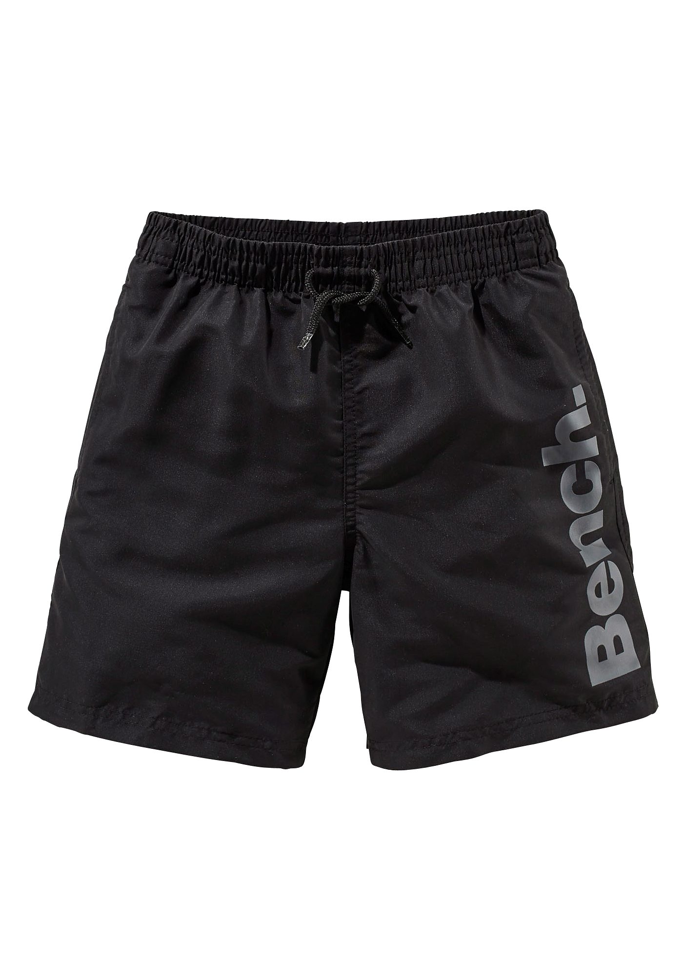 Badeshorts BENCH., Kinder, Gr. 158/164, N-Gr, schwarz, Microfaser, Polyester, unifarben, Badehosen, mit trendigem Logoschriftzug Image