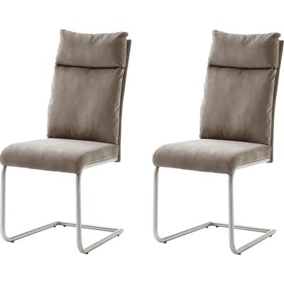 Freischwinger MCA FURNITURE "PIA", beige (sand), B:45cm H:109cm T:62cm, 100% Polyester, Stühle, Stuhl belastbar bis 120 kg, Kissenoptik Image