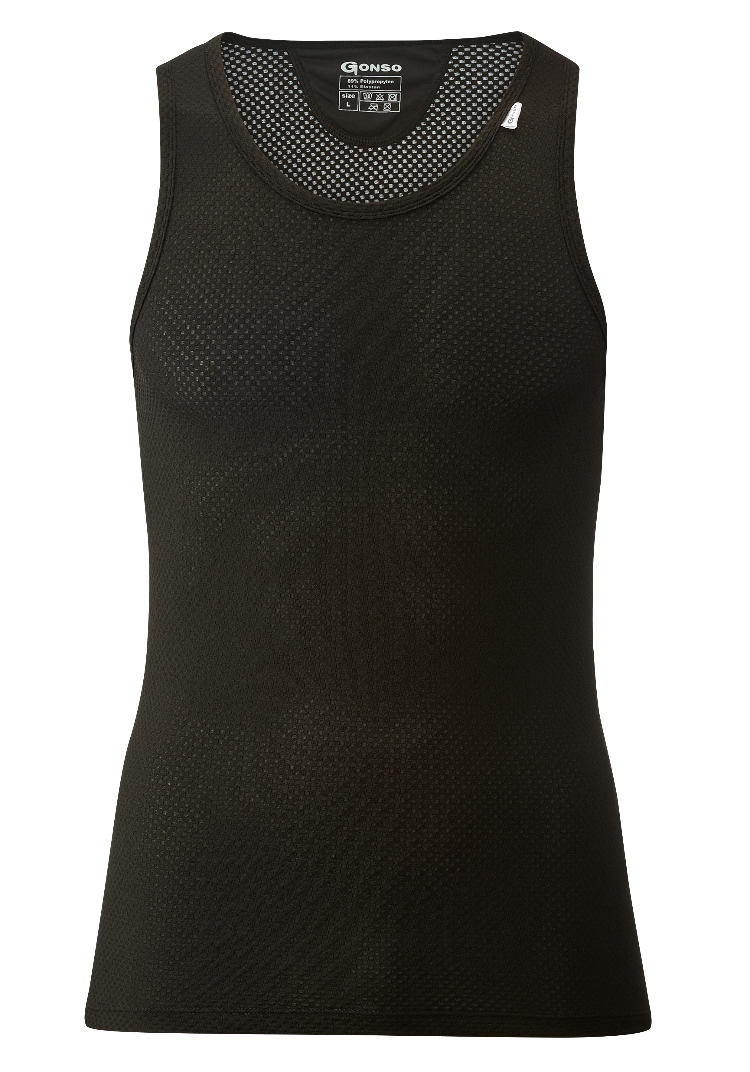 Funktionsshirt GONSO "Base Shirt Sleeveless M", Herren, Gr. XL, schwarz, 89% Polypropylen, 11% Elastolefin, Rundhals, Shirts Funktionsshirt Sportshirt, Herren Fahrrad-Unterhemd, elastisch und atmungsaktiv Rundhals Radshirt Image