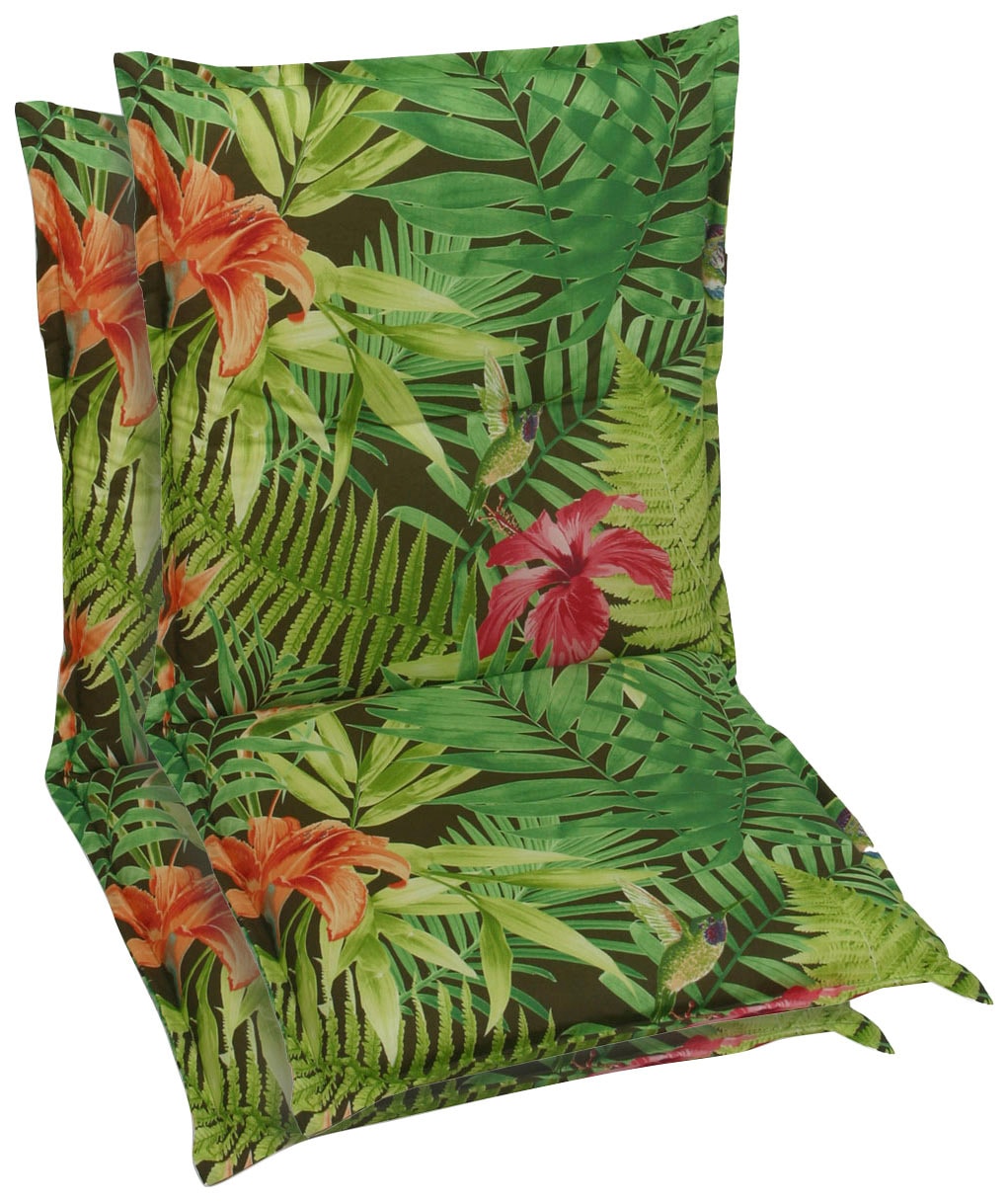 Sesselauflage GO-DE, grün, B:100cm H:7cm T:50cm, Bezug: 50% Baumwolle, 50% Polyester, Polsterauflagen