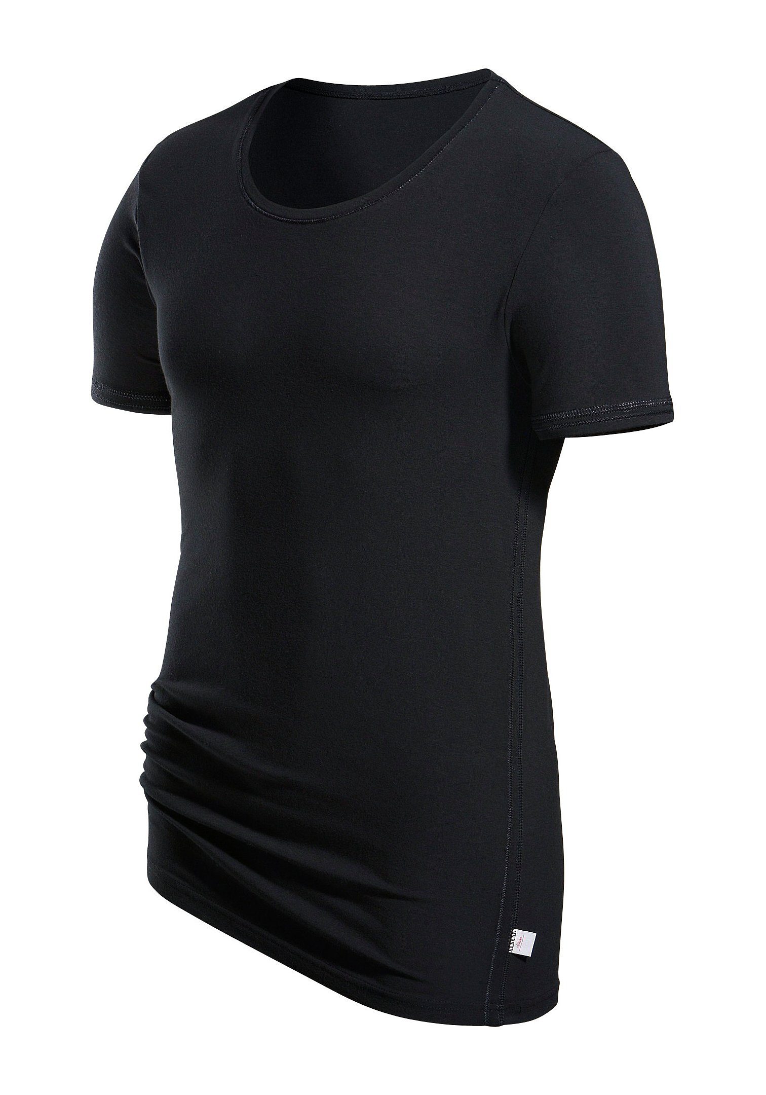 Unterziehshirt S.OLIVER, Herren, Gr. XXL, 1 Stk., N-Gr, schwarz, Jersey, Obermaterial: 50% Baumwolle, 43% Modal (TENCEL™), 7% Elasthan (LYCRA), unifarben, körpernah, Rundhals, Unterhemden, aus weichem Modal