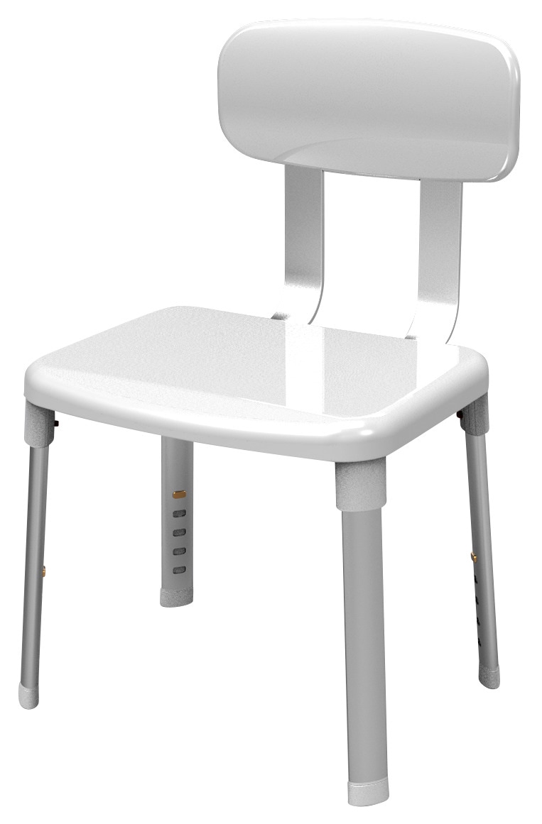 Dusch- und Badhocker BISCHOF "Splash Comfort", weiß (weiß, silberfarben), B:42cm T:34cm, Duschhocker, TÜV/GS geprüft