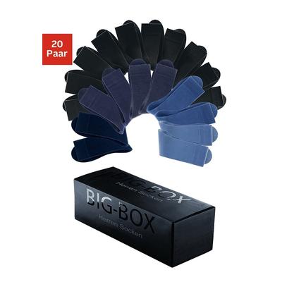 Businesssocken H.I.S, Damen, Gr. 39-42, blau (10x schwarz, 10x blau), Polyamid, Baumwolle, Elasthan, unifarben, elastisch, Socken, in der Big-Box Image