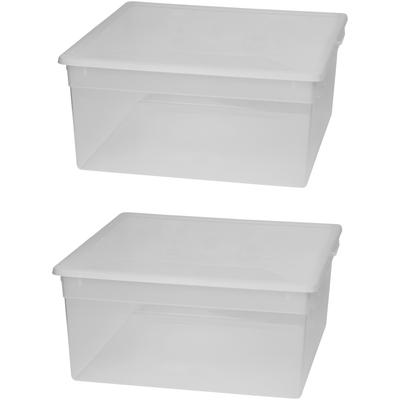 KREHER Aufbewahrungsbox Aufbewahrungsboxen Gr. B/H/T: 37,8 cm x 18,5 cm x 39,6 cm, farblos (transparent) Ordnungsboxen