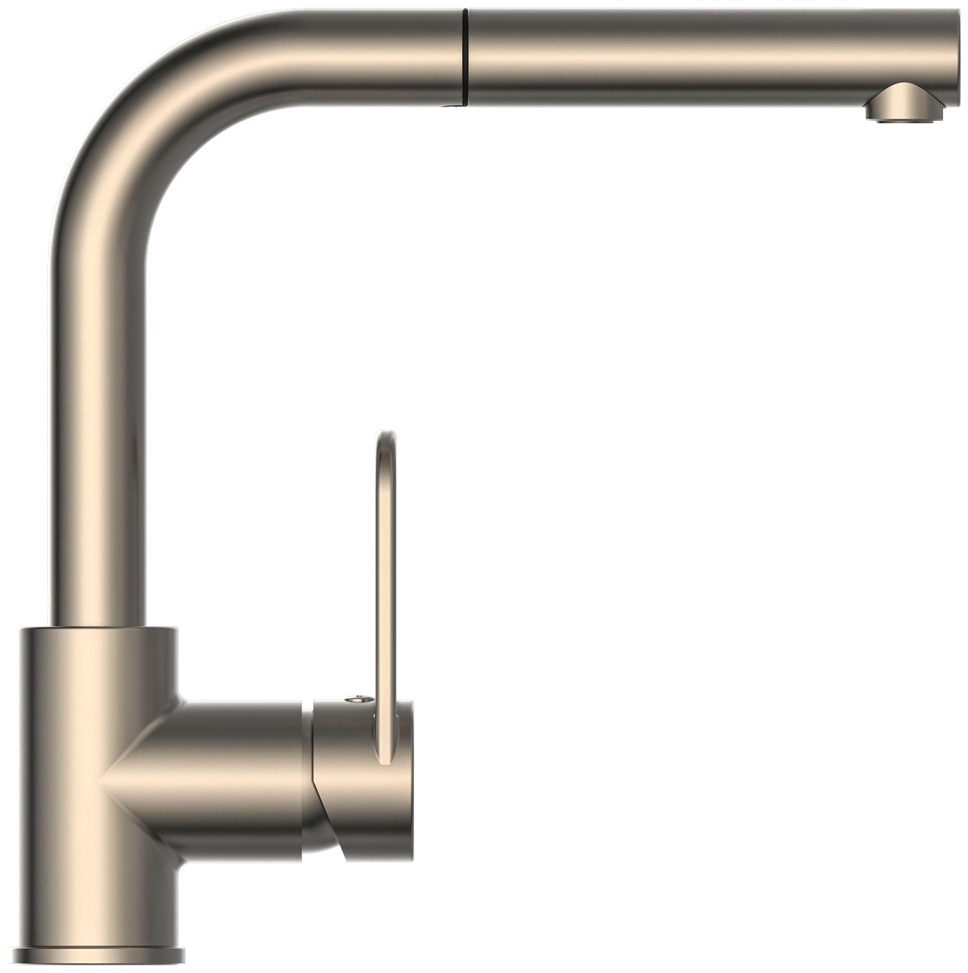 Spültischarmatur SCHÜTTE "Design", silber (silberfarben), Armaturen, mit Geschirrbrause, ausziehbar, schwenkbar, Hochdruck