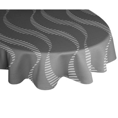 Tischdecke WIRTH "LUPARA" Gr. 1, grau, B:130cm L:190cm, Polyester, Baumwolle, Tischdecken, oval Image