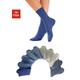 Freizeitsocken H.I.S Gr. 39-42, blau (2 x jeans, 1 ecru, 2 beige, hellblau, blau, dunkelblau) Damen Socken Multipacks