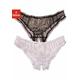 Slip-Ouvert PETITE FLEUR GOLD Gr. 56/58, 2 St., schwarz-weiß (weiß, schwarz) Damen Unterhosen Ouverts