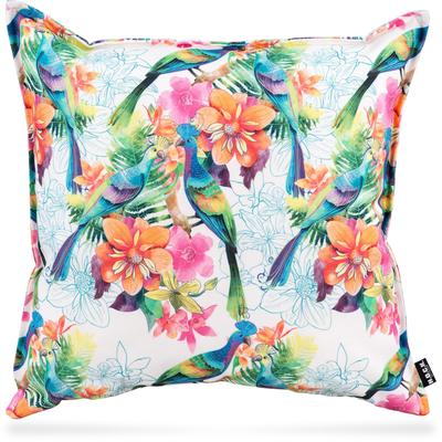 Dekokissen H.O.C.K. "Paradise 1", bunt (bunt, gemustert, geblümt), B:50cm H:10cm L:50cm, Polyacryl, Dekokissen_Sitzkissen_Kissenhüllen, mit Vögeln und Blumen, Kissenhülle mit Füllung, 1 Stück Image