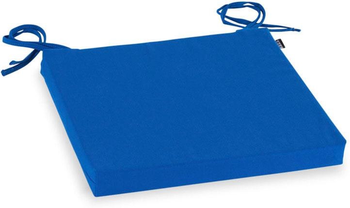 Stuhlkissen H.O.C.K. "Classic Uni Outdoor", blau (blau, unifarben), B:40 H:4 L:40, Polyacryl, Dekokissen_Sitzkissen_Kissenhüllen, wasser- und schmutzabweisend Image