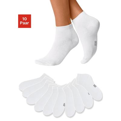 Kurzsocken H.I.S, Damen, Gr. 35-38, weiß, Polyamid, Baumwolle, Elasthan, unifarben, elastisch, Socken, mit verstärkter Ferse und Spitze, Topseller Image