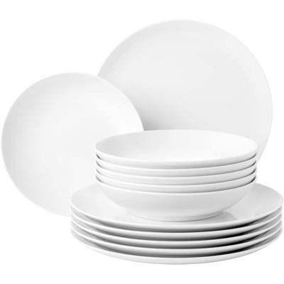 Tafelservice SELTMANN WEIDEN "Geschirr-Set Liberty", weiß, 12 tlg., Porzellan, Geschirr-Sets, Geschirr, Teller Set, weiß, Made in Germany, 12 Teile, für 6 Personen Image