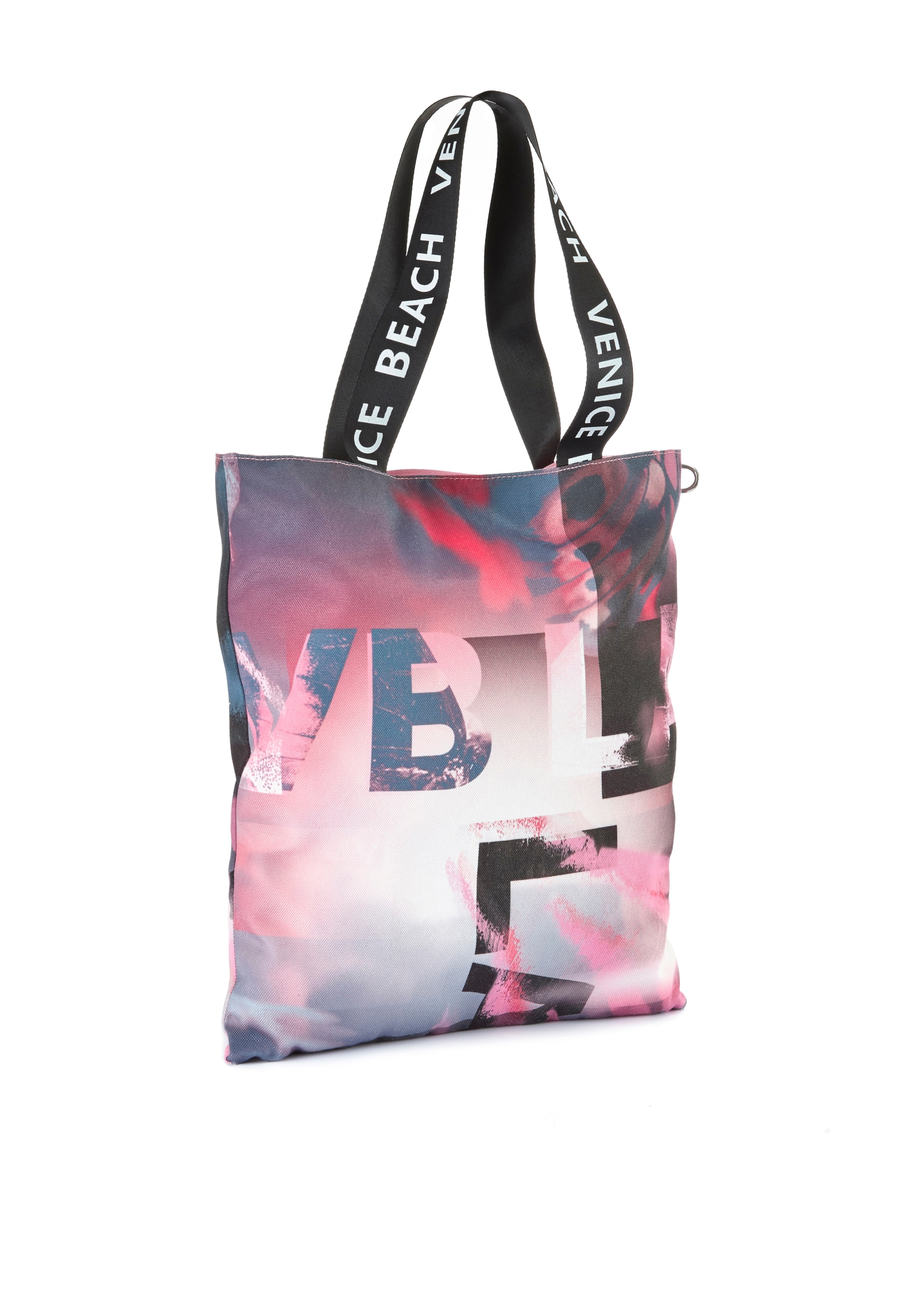 Shopper VENICE BEACH "Schultertasche", Gr. B/H/T: 35cm x 40cm, bunt (bedruckt), Textil, bedruckt, mehrfarbig, Taschen Strandtasche Shopper, Handtasche, große Tasche, Tragetasche VEGAN Image