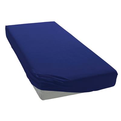 Spannbettlaken BELLANA "Jersey-Lyocell", blau (marine), B:90-120cm L:200-220cm, Jersey-Elasthan, Obermaterial: 48% Baumwolle, 48% Lyocell, 4% Elasthan, Laken, temperaturausgleichend und faltenfrei Image