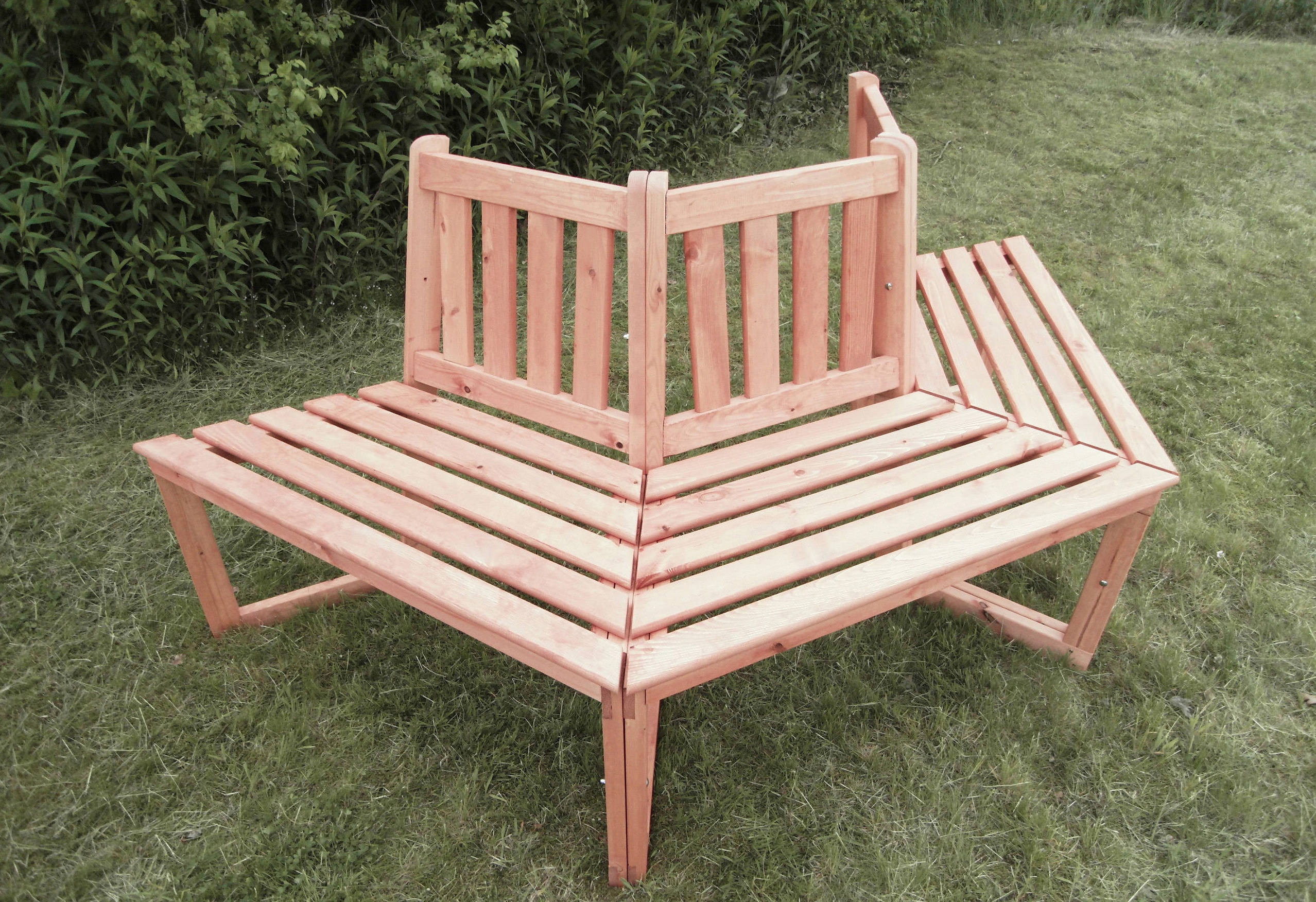 Baumbank PROMADINO, braun (honigbraun), B:205cm H:90cm T:89cm, Massivholz, Sitzbänke, Kiefernholz, in honigbraun, in 2 Varianten