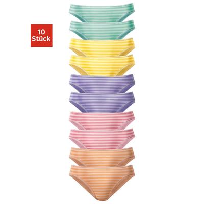 Bikinislip VIVANCE, Kinder, Gr. 152, bunt (gestreift), Jersey, Obermaterial: 95% Baumwolle, 5% Elasthan, gestreift, Unterhosen Slip, schöner Basicartikel in tollen Farben - passend für jeden Tag Image