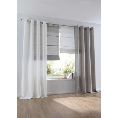 Vorhang KUTTI "Metis Leinen" Gr. 1, beige (creme), B:140cm H:145cm, Leinen, Gardinen, blickdicht, natürliche Leinen-Gardine, einfarbig, pflegeleicht, Basic Image