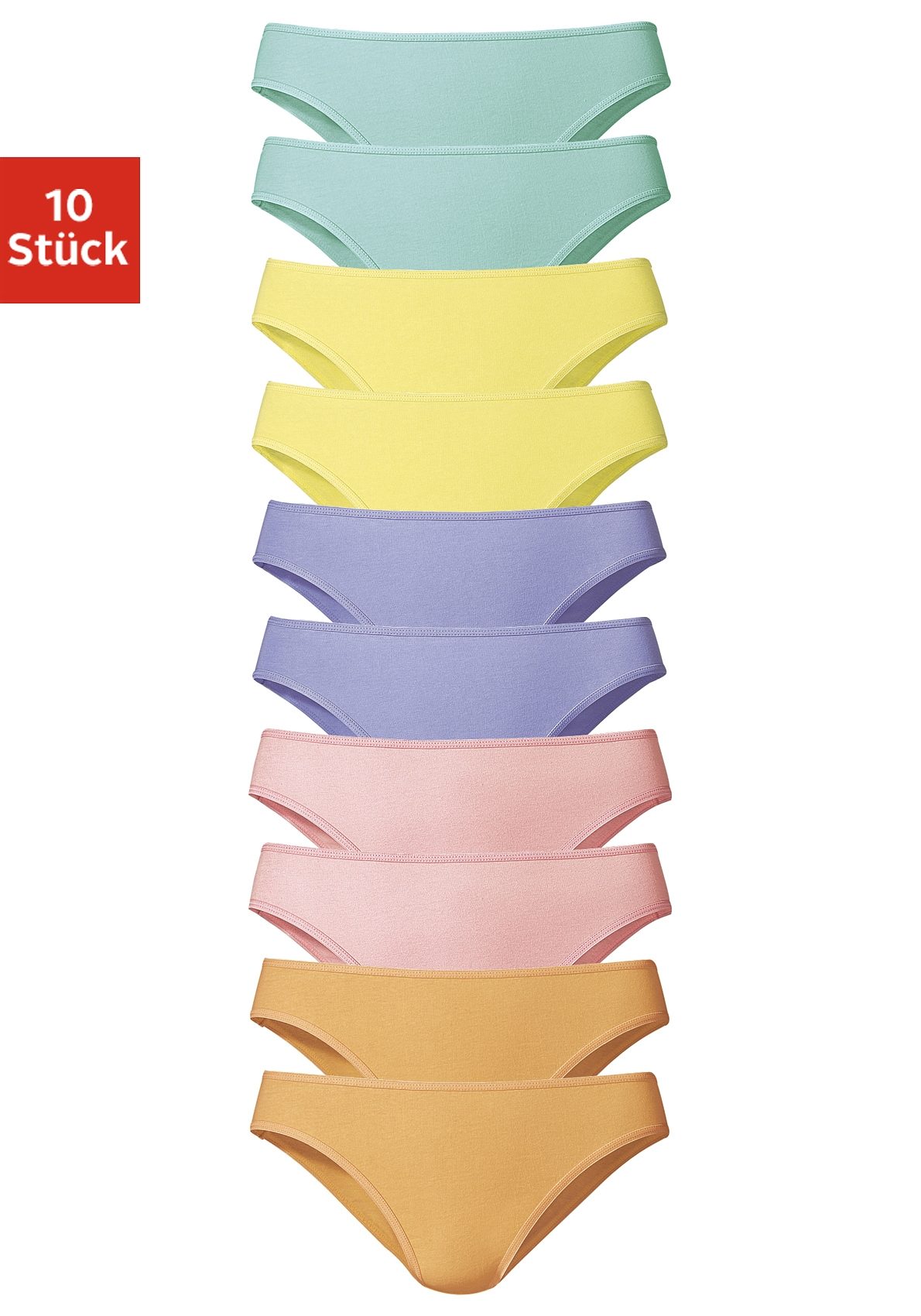 Bikinislip VIVANCE, Kinder, Gr. 164, bunt, Jersey, Obermaterial: 95% Baumwolle, 5% Elasthan, unifarben, Unterhosen Slip, schöner Basicartikel in tollen Farben - passend für jeden Tag Image