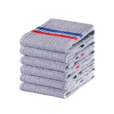 Freizeitsocken GO IN, Herren, Gr. 43-46, grau, Obermaterial: 60% Baumwolle, 39% Polyester, 1% Elasthan, geringelt, Socken, mit farbigen Streifen Image